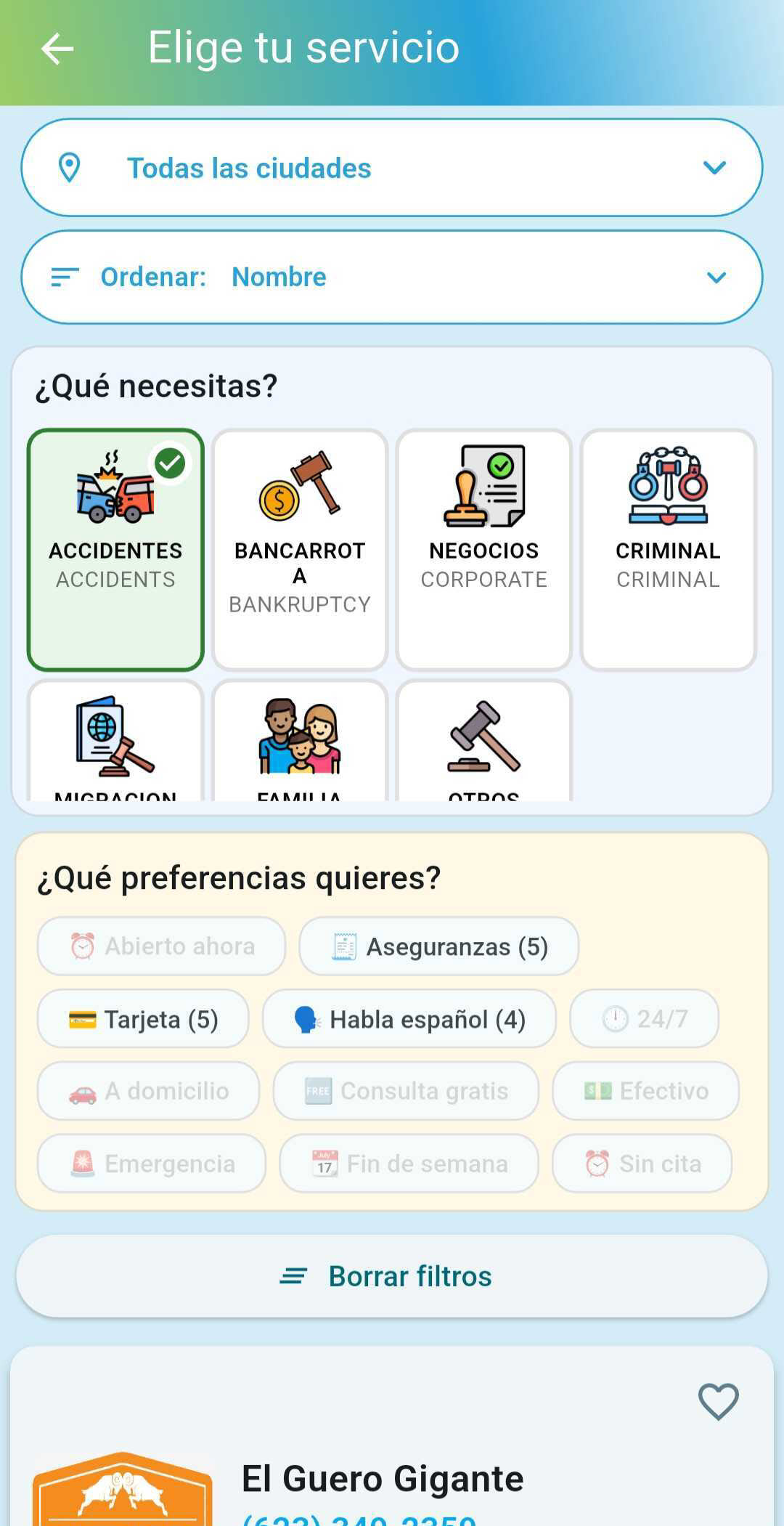 Filtros por capacidades